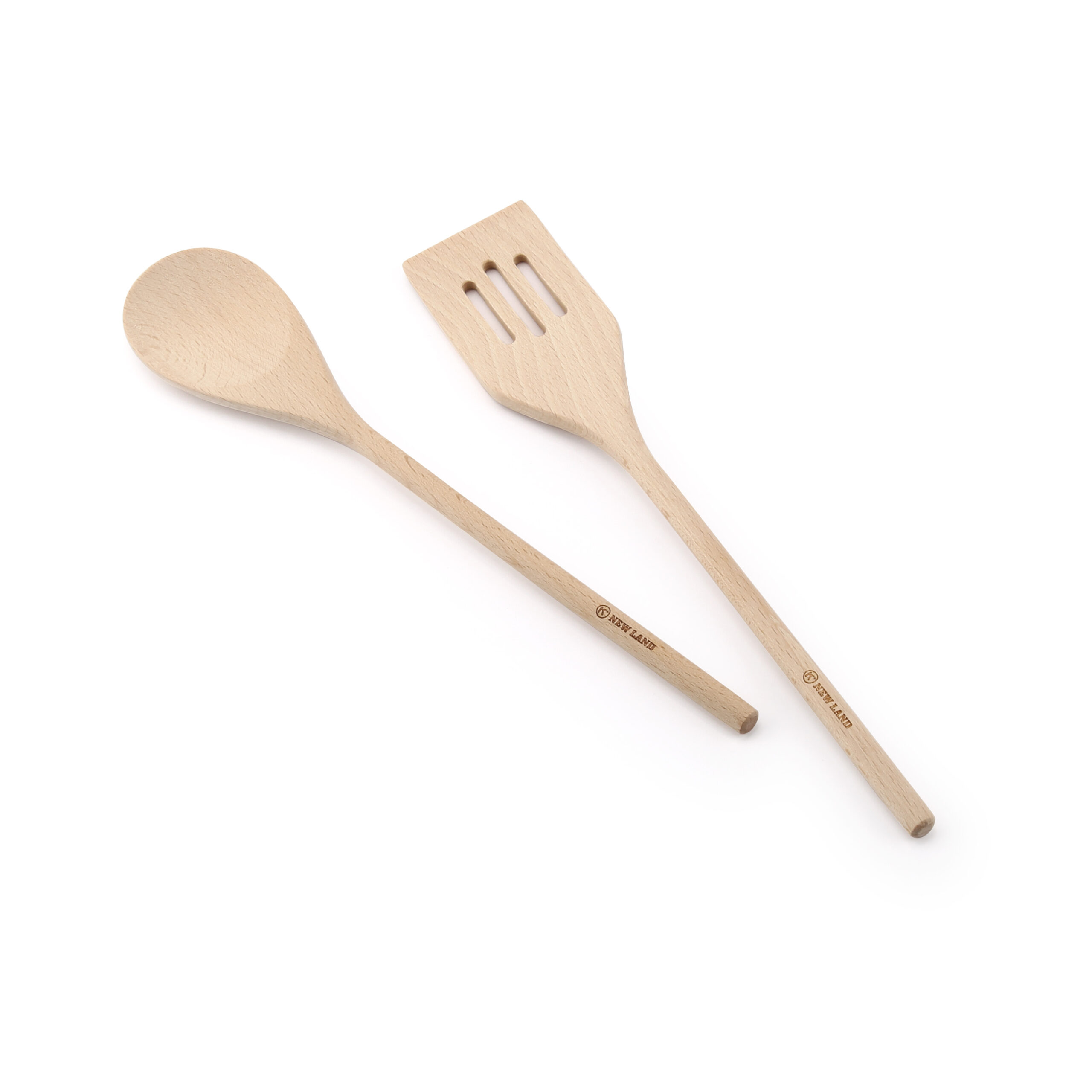 ست قاشق سالاد و کفگیر شیاردار چوب راش نیولند مدل NL-2870